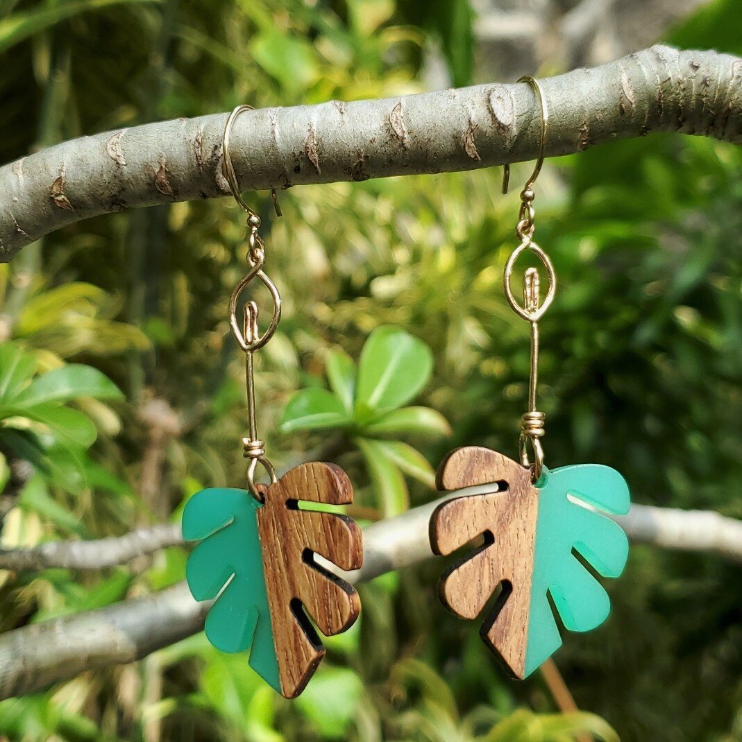 Monstera Fruit Drop Earrings