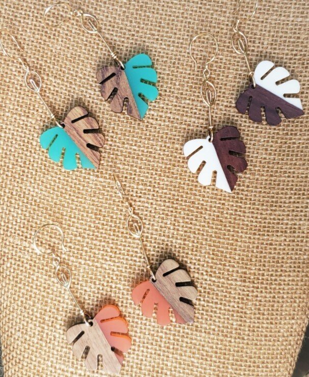 Monstera Fruit Drop Earrings