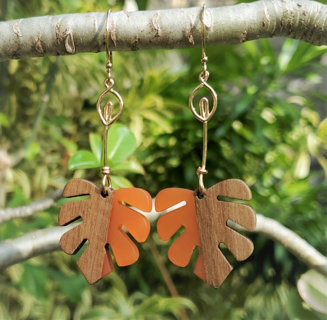 Monstera Fruit Drop Earrings