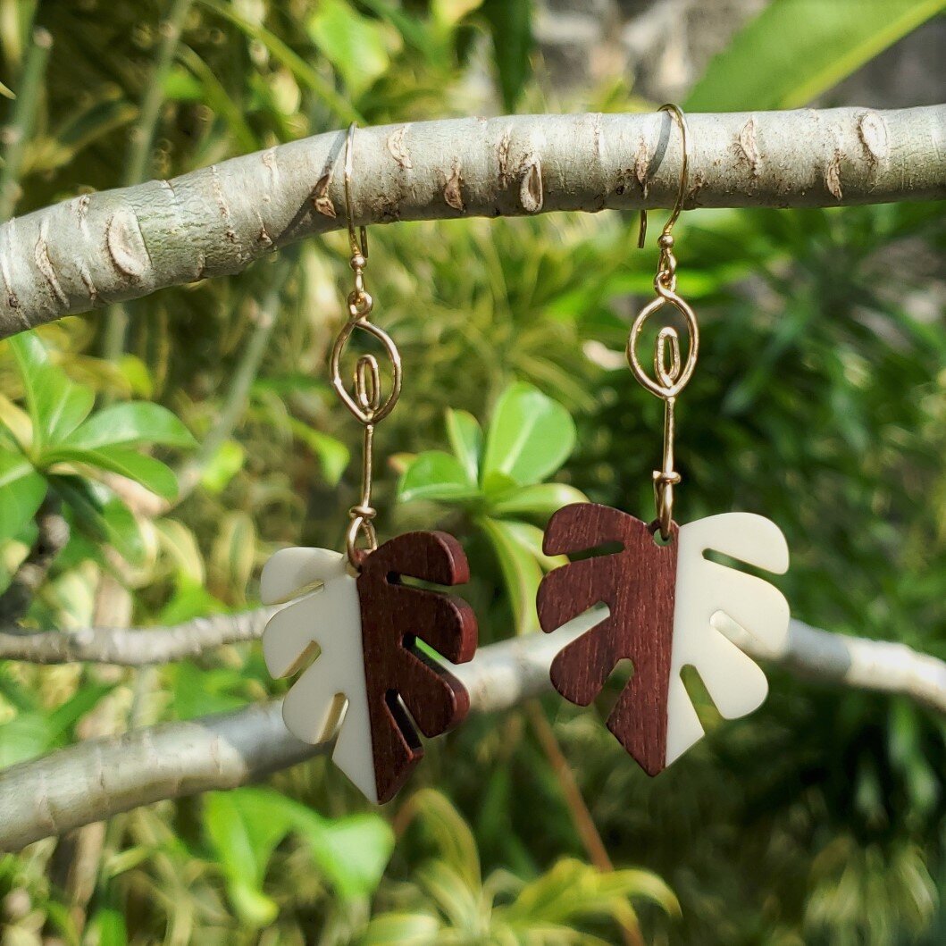 Monstera Fruit Drop Earrings
